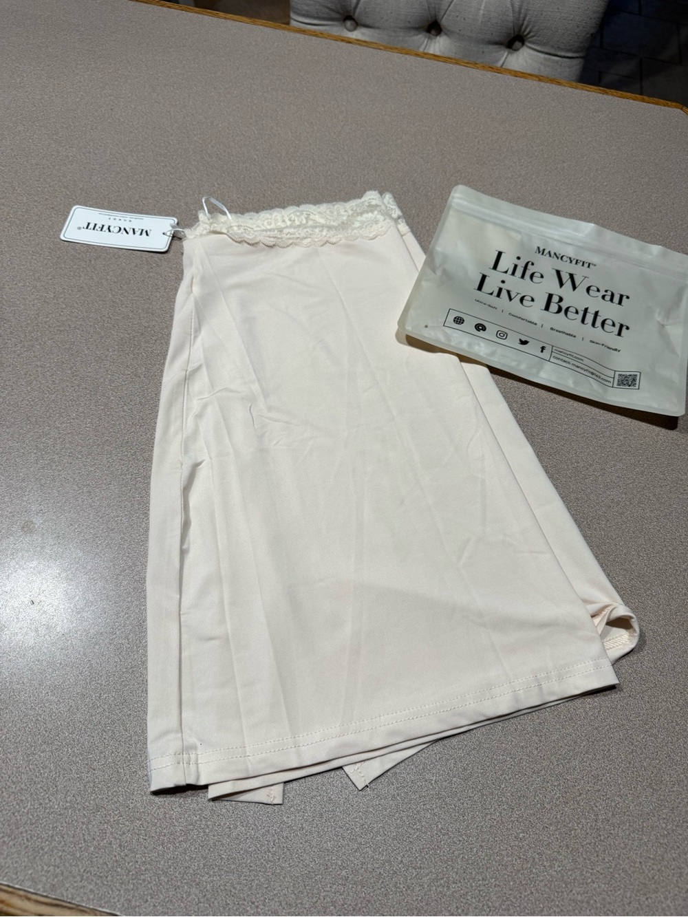 Cream Lace-Trim Slip - Women's Chemise
